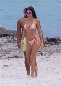 Chantel Jeffries sexy ass in a bikini at the beach in Miami seen by paparazzi showing nice cleavage.
























