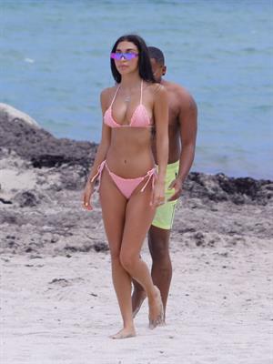 Chantel Jeffries sexy ass in a bikini at the beach in Miami seen by paparazzi showing nice cleavage.























