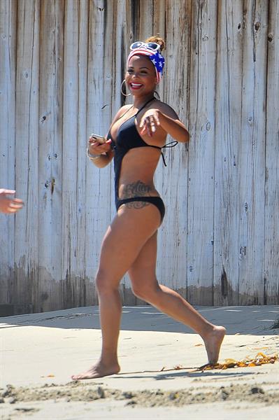 Christina Milian at the beach