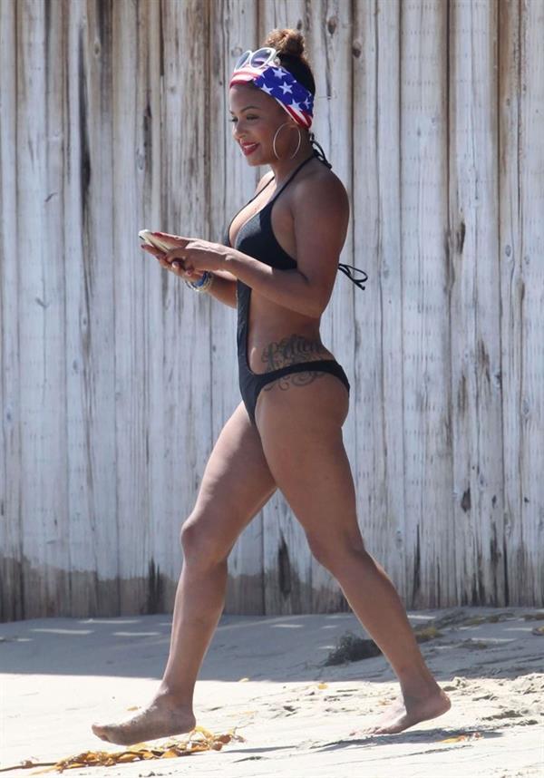 Christina Milian at the beach