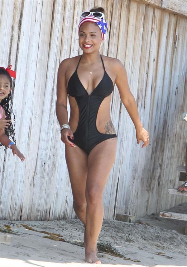 Christina Milian at the beach