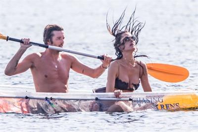 Alessandra Ambrosio sexy at the beach in a thong bikini and flashing her pussy to her boyfriend seen by paparazzi.











