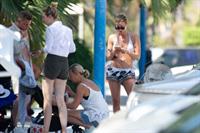 Ferne McCann sexy in a bikini at the beach seen by paparazzi showing some cleavage.

















