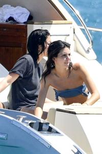 Kendall Jenner in a sexy bikini swimsuit on a yacht with Kourtney Kardashian seen by paparazzi.








































