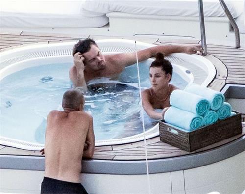 Camila Morrone in a sexy swimsuit in a hot tub on a yacht with Leonardo DiCaprio seen by paparazzi.










