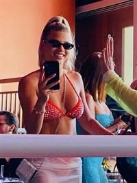 Sofia Richie sexy in a bikini showing some nice cleavage seen by paparazzi celebrating her 21st birthday.





