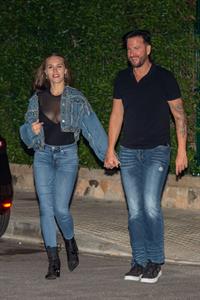 Laura Müller braless boobs in a see through top showing nice cleavage seen by paparazzi.









