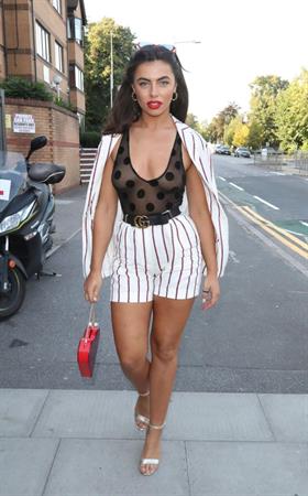 Francesca Allen braless boobs in a see through top showing her tits seen by paparazzi.



















