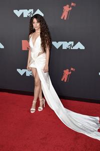 Camila Cabello braless boobs in a sexy revealing dress on the red carpet at the MTV VMA's.
































