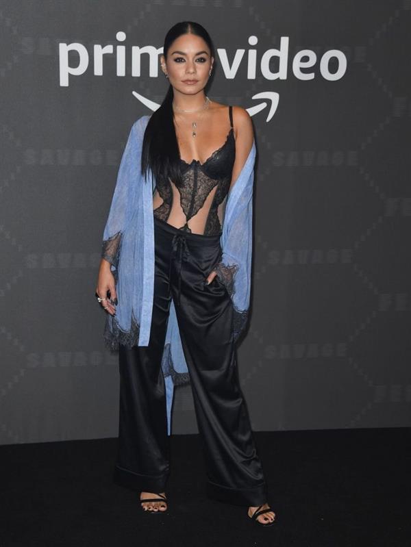 Vanessa Hudgens sexy in a lingerie top showing nice cleavage seen by paparazzi showing up to the Savage X Fenty Show.



























