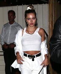 Delilah Belle Hamlin braless boobs in a see through white top showing off her tits seen by paparazzi.





















