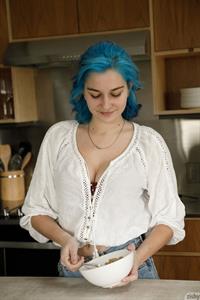 Skye Blue in Denim Shorts