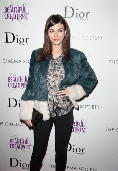 Victoria Justice The Cinema Society screening of Beautiful Creatures in NY 2/11/13 