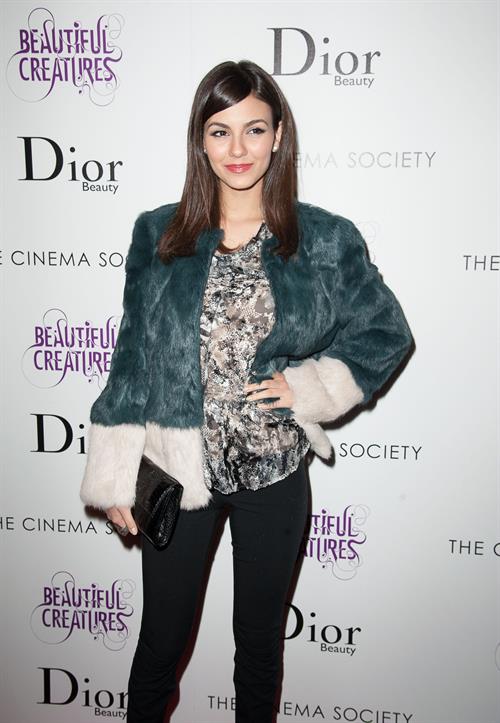 Victoria Justice The Cinema Society screening of Beautiful Creatures in NY 2/11/13 