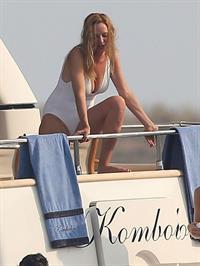 Uma Thurman bathing suit on Yacht in Saint-Tropez July 7-2013 