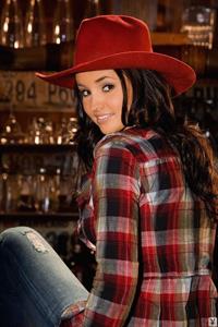 Kelley Thompson with her Red Cowgirl Hat