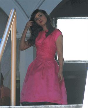 Zooey Deschanel On Set of a Music Video Shooting in Los Angeles April 16, 2013 