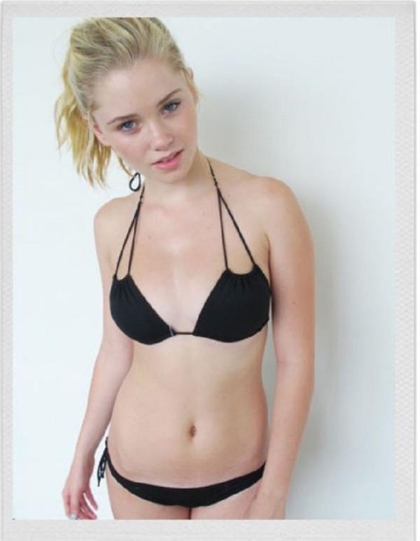 Virginia Gardner in a bikini