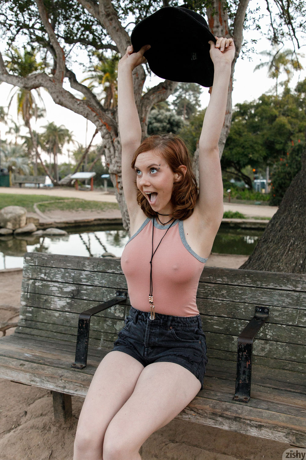 Kayla Coyote in Denim Shorts