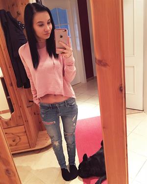 Young hot model Jacqueline Infanger showing off