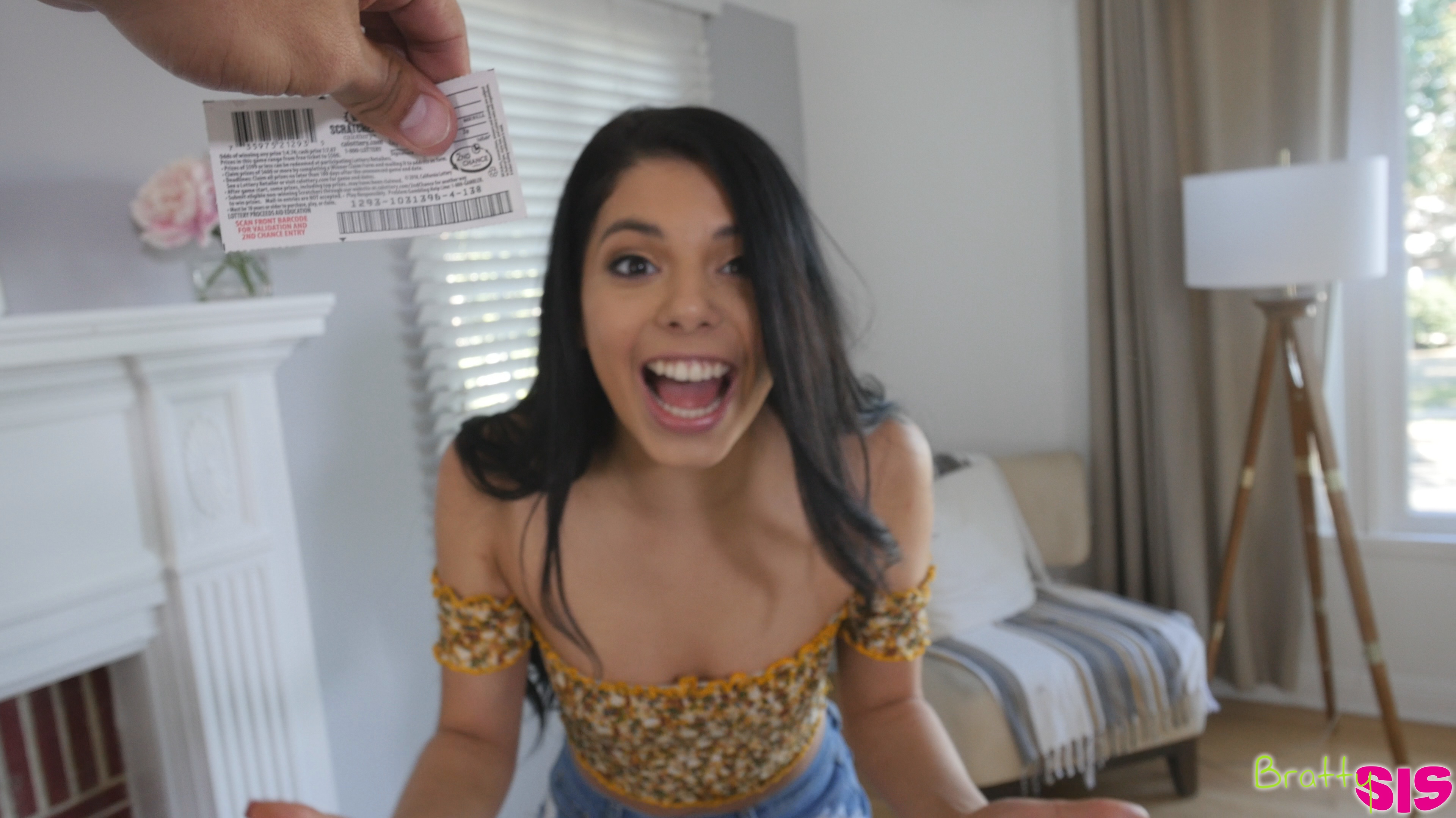 Lusty Latina Gina Valentina gets her creamy pussy pounded doggy style to  get in on her stepbrothers lotto win. Rating = 7.42/10