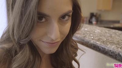 Cock craving nubile Arielle Faye sneaks in blowjobs and a hardcore stiffie ride in her bald pussy with her stepbrother