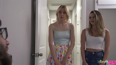 Ms Faris doesnt want to help her stepbro get clean so her friend Chloe Cherry steps in and discovers his big hard dick