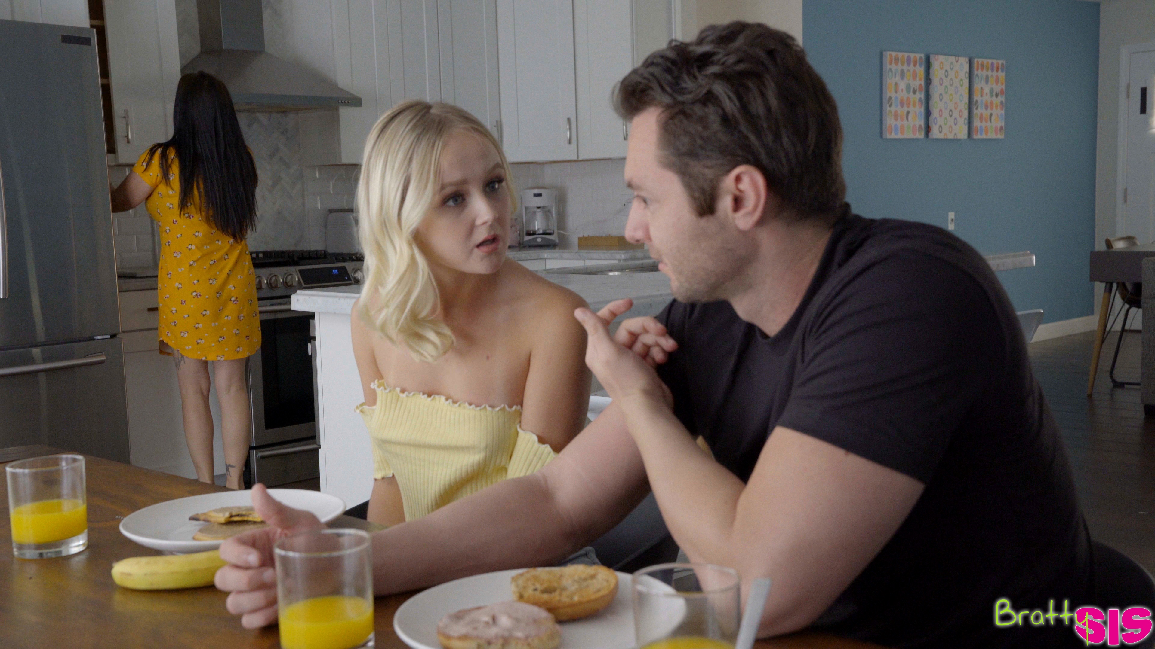 Natalia Queen pranks her stepbrother with news of her pregnancy then seduces him into a creampie stiffie ride