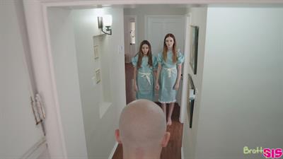 Vanna Bardot and her adopted sister Maya Kendrick dress in identical dreses and work together to seduce their stepbro