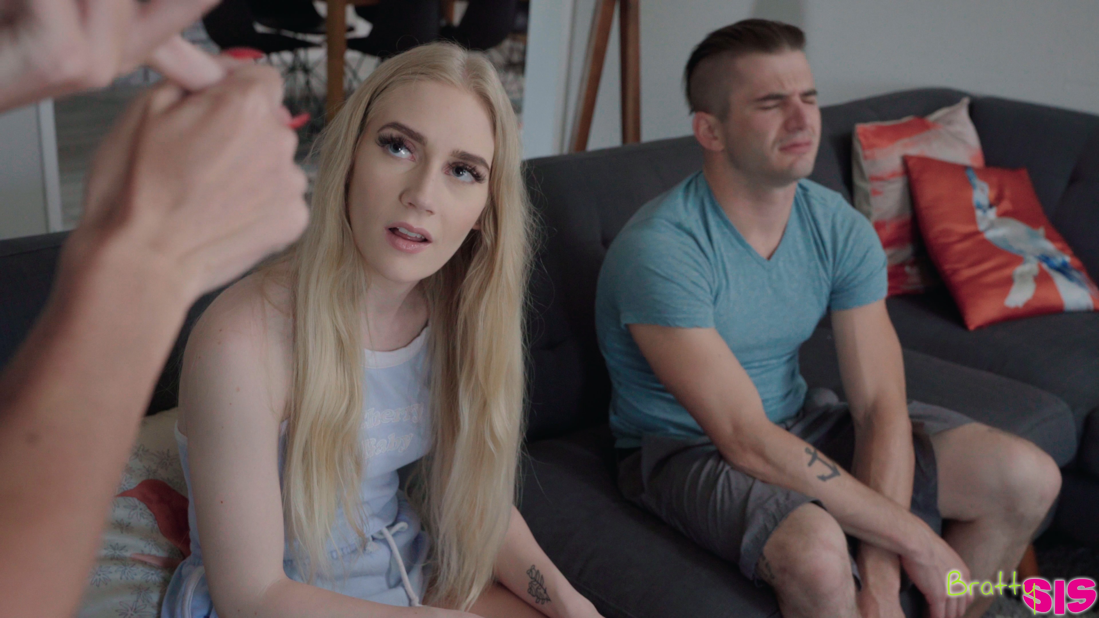 Emma Starletto and her stepbrother do a sexy scavenger hunt together and wind up getting naked and fucking on the couch