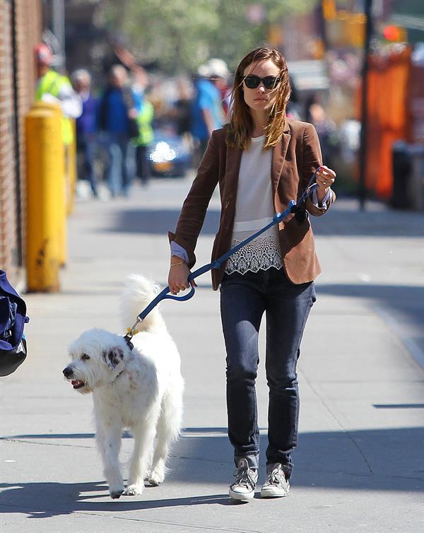 Olivia Wilde walking her dog in New York City - April 24, 2013 