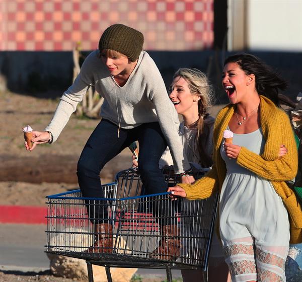 Taylor Swift filming a music video in Malibu 2/11/13 