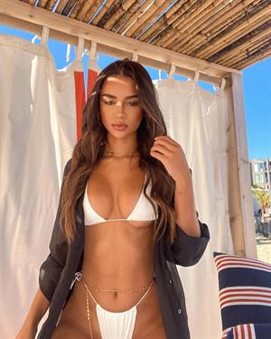Sher Suarez white bikini