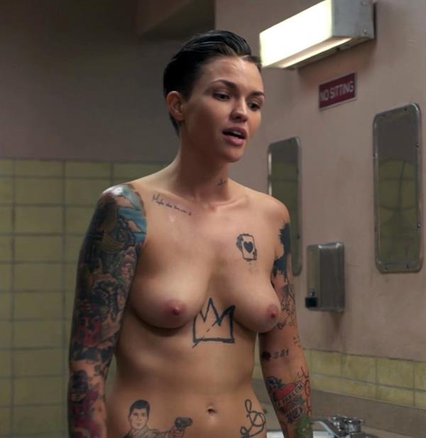 Ruby Rose naked in  Orange Is the New Black  (S03E09)