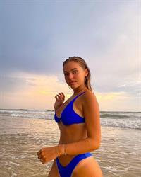 Romane Bertrand in a bikini