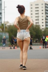 Madeline Escobar Yellow Top and Shorts