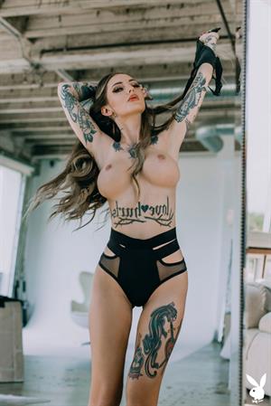 Paige Amaze Topless Pictures Paige Amaze Inked Blonde with Glasses