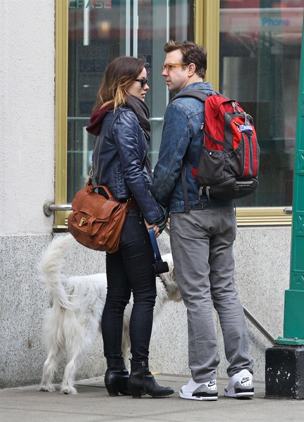 Olivia Wilde out walking her dog in New York City - February 16, 2013 