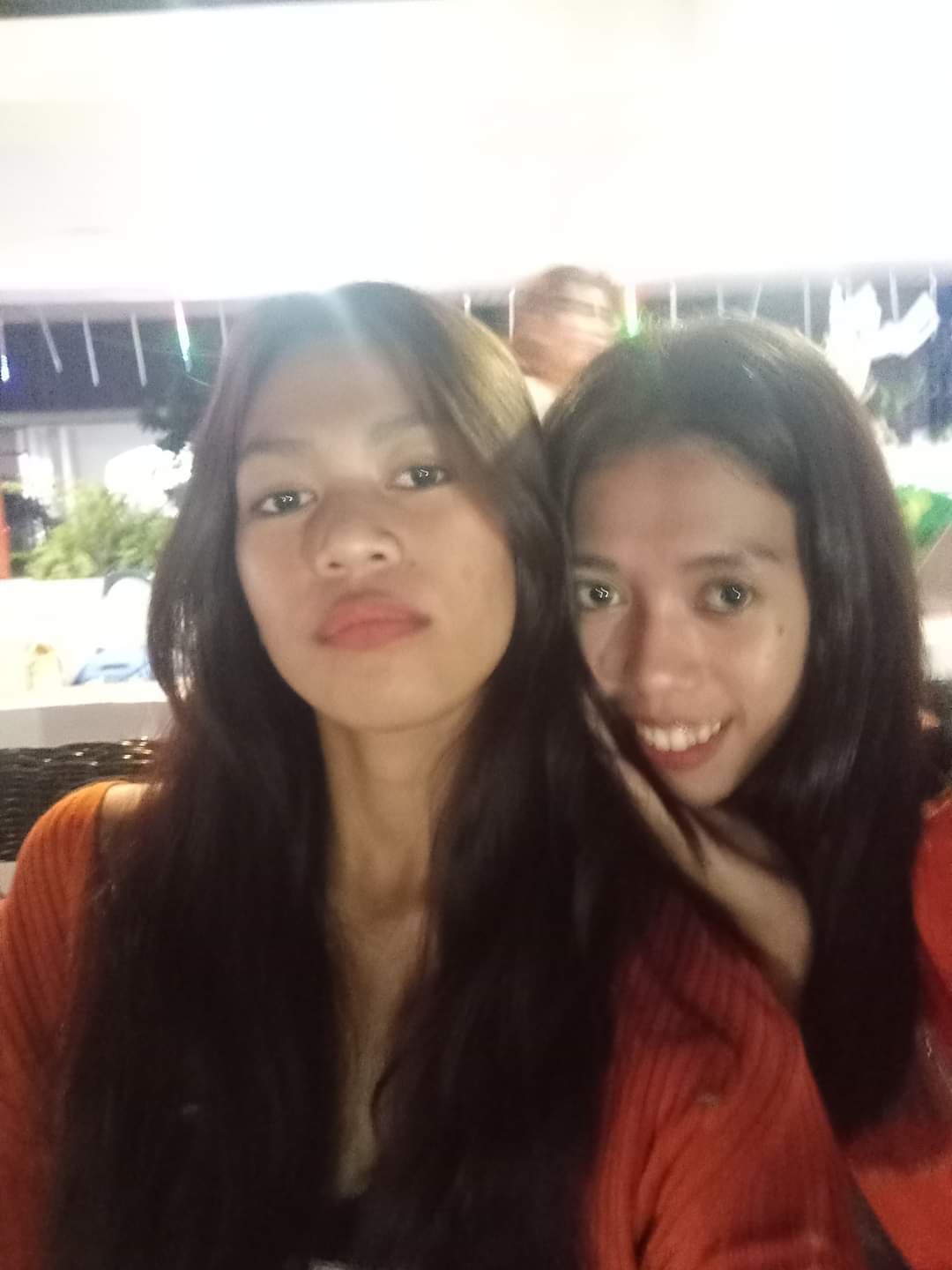 Right into my face, my sister is watching... 