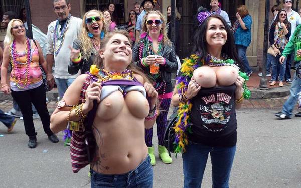 Topless women at Mardi Gras 2024 