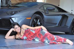 Lilly FTV Nude Pictures Lilly flashing by a car