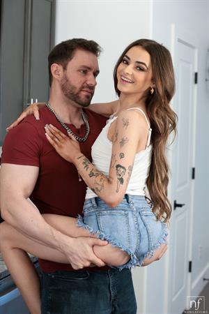 Nikki Nicole Nude Pictures Fun sized Nikki Nicole finds her BF washing dishes and decides he needs his cock sucked and then a nice stiffie ride