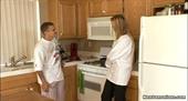 Arianna Armani heats things up in the kitchen sucking cock