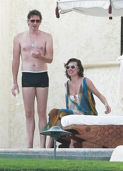 Milla Jovovich in a bikini