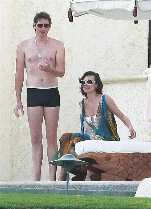 Milla Jovovich in a bikini