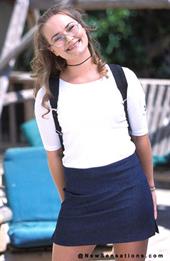 Cutie pie girl takes off her panty & opens up her pussy