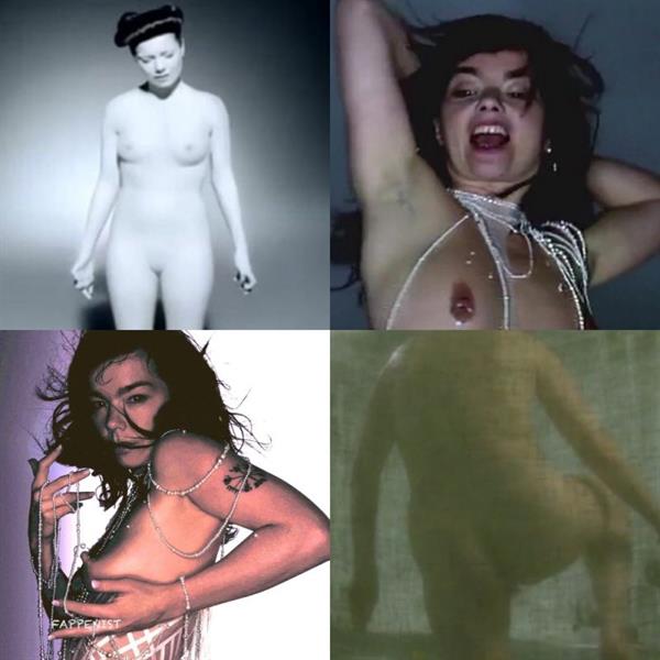 Bjork nude and sexy photo collection showing off her topless boobs, braless tits cleavage, naked ass, pussy, and tight model body from her nude sex scene screenshots as well as photoshoots. The gorgeous actress and artist is from Iceland her birthday is November 21st 1965 her height is 5'4  tall with cup size 32B tits that are real.
