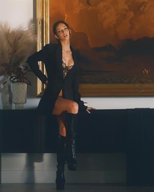 Black boots and Black lingerie