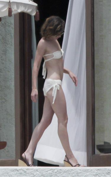 Milla Jovovich in a bikini